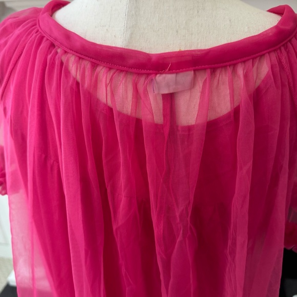 Vintage Hot Pink Nightgown & Bernette Sheer Robe Peignoir Set – Medium - Picture 9 of 16